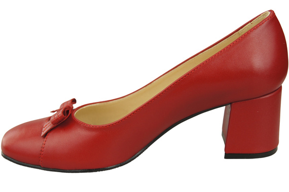 Women's Pumps with a Bow, Natural Leather and Low Heel 203 ElitaBut