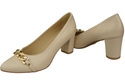 Classic Women's  Pumps Shoes made of Natural Leather with a Gold Decorative Chain 200 ElitaBut