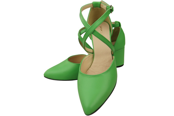 Elegant Leather Sandals with Open Sides on a Stable Heel 218 ElitaBut