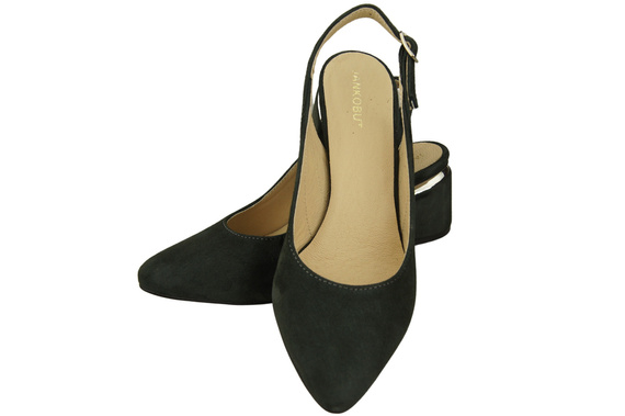 Sandały Damskie z Naturalnej Skóry Zamszowej Grafitowe Elegancja i Komfort 196 Z ElitaBut