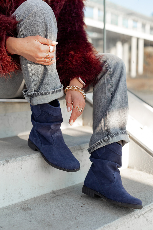 Shoes Women's boots Saszki Winter natural leather velor 117 Z ElitaBut