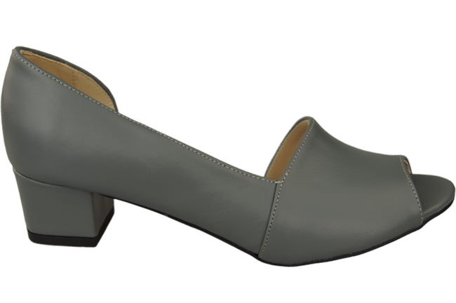 Obuwie Damskie Sandały Popielate Skóra Naturalna 147 ElitaBut