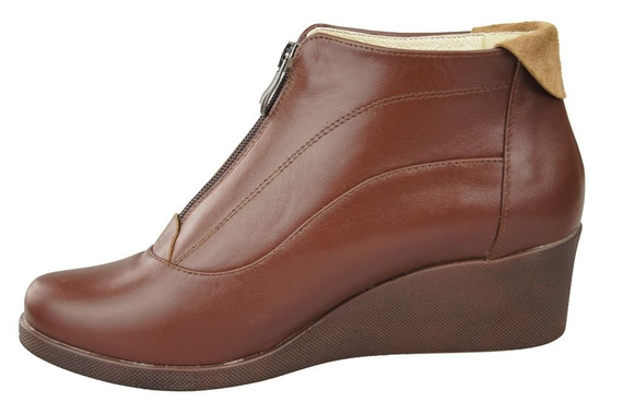 Obuwie Botki Damskie Brąz Wiosna / Jesień skóra naturalna 133 L ElitaBut