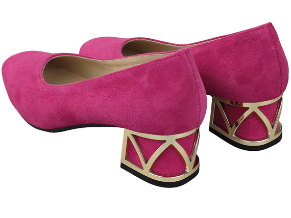 Comfortable Women's Shoes Pumps with Decorative Heel Natural Suede Leather 219 From ElitaBut