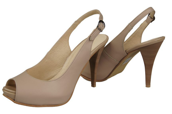 Obuwie Damskie Sandały skóra naturalna Cappuccino Lico 912 ElitaBut