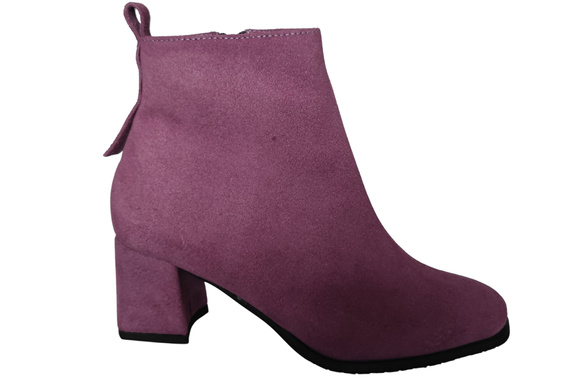 Women’s ankle boots in genuine suede leather, stable block heel, with zipper – 224 ElitaBut