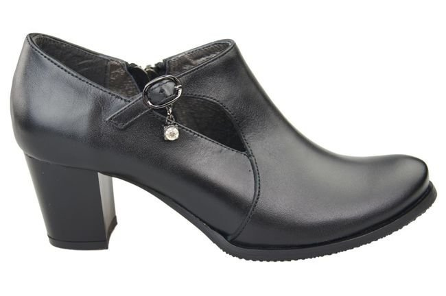 Obuwie Botki Damskie Skóra Naturalna Czarne 109 ElitaBut