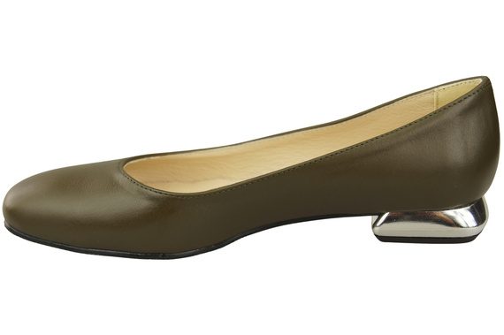 Flat Women's Shoes Pumps Decorative Heel Natural Leather 209 ElitaBut