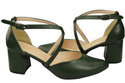 Elegant Leather Sandals with Open Sides on a Stable Heel 218 ElitaBut