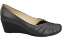 Women's Black Natural Leather Wedge Pumps 828 ElitaBut