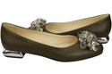 Women's Pumps with Crystals Flat Natural Leather 216 ElitaBut