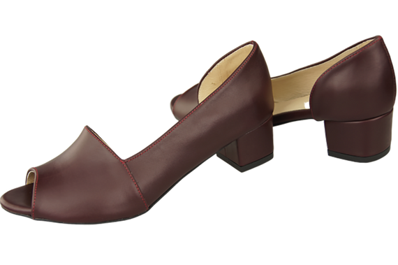 Obuwie Damskie Sandały Bordowe Skóra Naturalna 147 ElitaBut