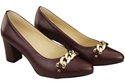 Classic Women's  Pumps Shoes made of Natural Leather with a Gold Decorative Chain 200 ElitaBut