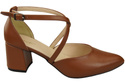Elegant Leather Sandals with Open Sides on a Stable Heel 218 ElitaBut