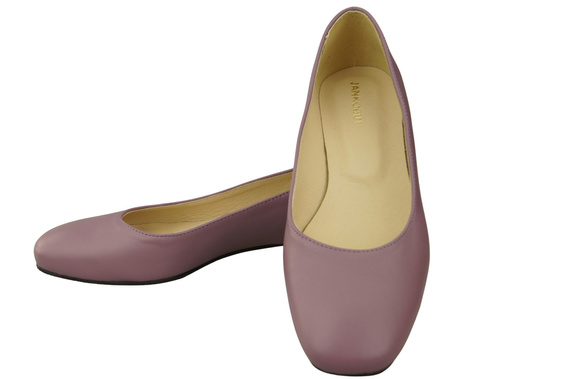 Flat Women's Shoes Pumps Decorative Heel Natural Leather 209 ElitaBut