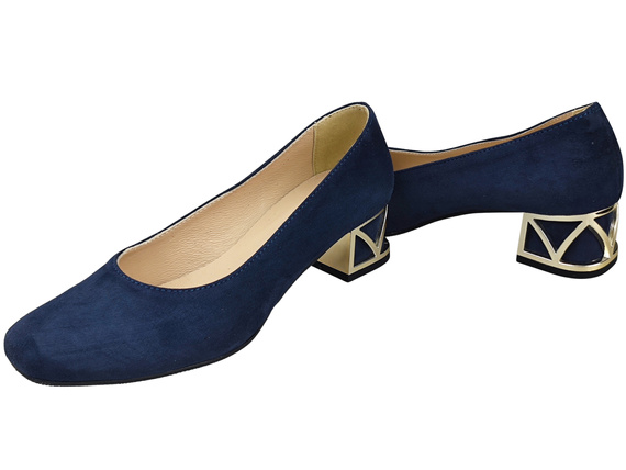 Comfortable Women's Shoes Pumps with Decorative Heel Natural Suede Leather 219 From ElitaBut