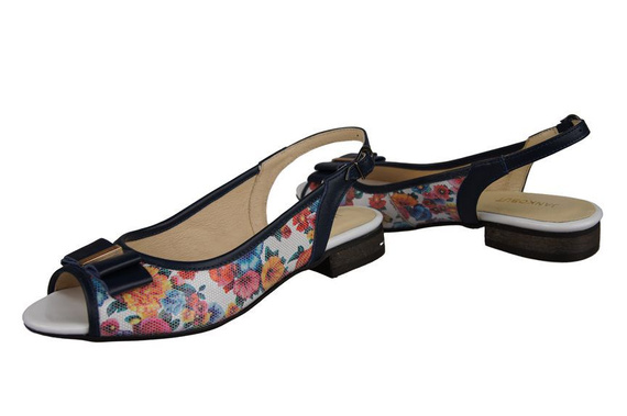 Obuwie Damskie Sandały skóra naturalna Kwiatek 860 ElitaBut