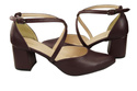 Elegant Leather Sandals with Open Sides on a Stable Heel 218 ElitaBut