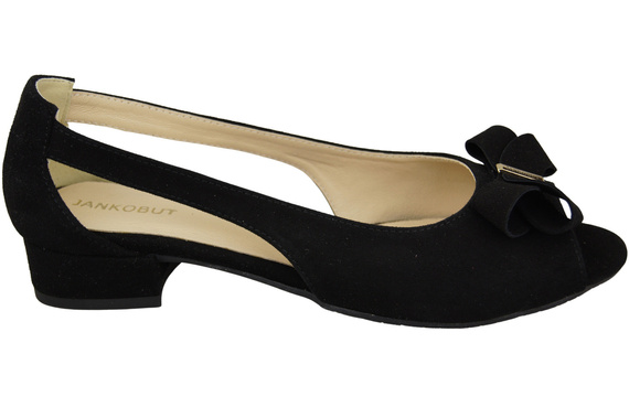 Obuwie Sandały Damskie Czarne Skóra Naturalna Zamszowa 994 Z Połączenie Stylu i Komfortu ElitaBut