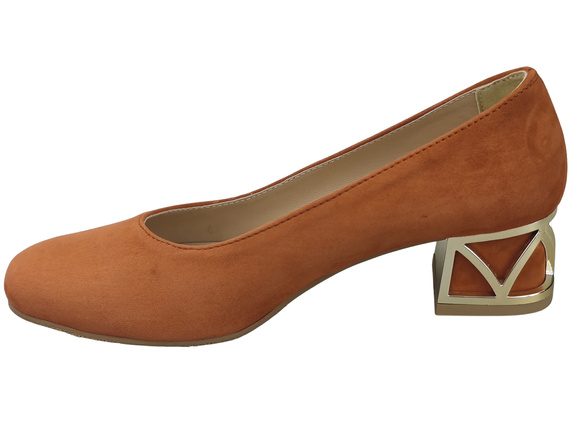 Comfortable Women's Shoes Pumps with Decorative Heel Natural Suede Leather 219 From ElitaBut