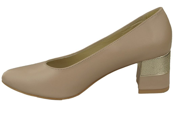 Obuwie Damskie Czółenka Cappuccino lico Skóra naturalna 142 ElitaBut