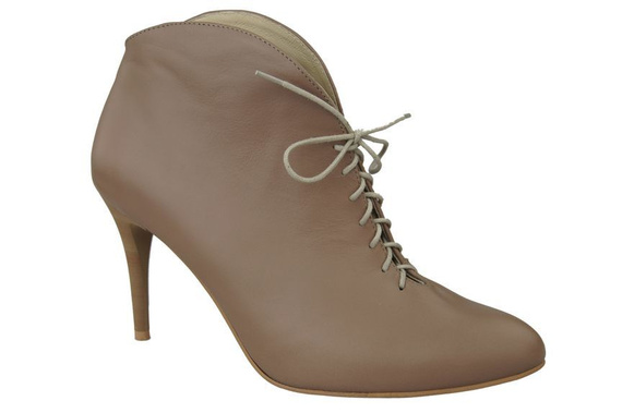 Obuwie Botki Damskie Cappuccin Ciemne Wiosna / Jesień skóra naturalna 955 ElitaBut