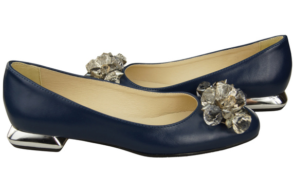 Women's Pumps with Crystals Flat Natural Leather 216 ElitaBut