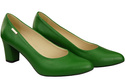 Klasyczne Gładkie  Buty Czółenka Damskie Zielone z Naturalnej Skóry 213 ElitaBut