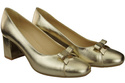 Women's Pumps with a Bow, Natural Leather and Low Heel 203 ElitaBut