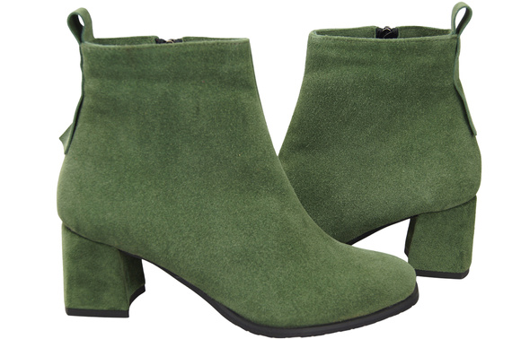 Women’s ankle boots in genuine suede leather, stable block heel, with zipper – 224 ElitaBut