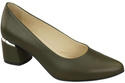 Obuwie Damskie Czółenka Oliwkowe Skóra naturalna 143 ElitaBut