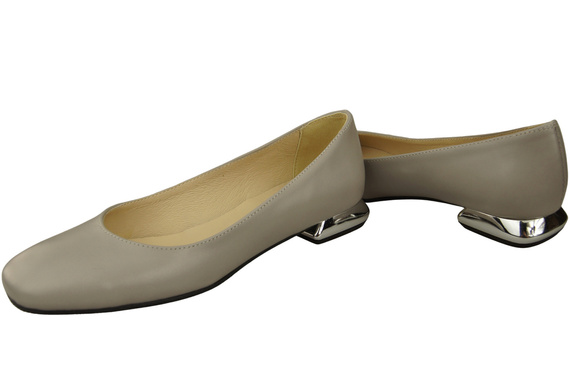 Flat Women's Shoes Pumps Decorative Heel Natural Leather 209 ElitaBut