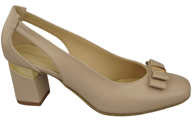 Shoes Women's pumps in Natural Leather with Decorative Heel 199 ElitaBut