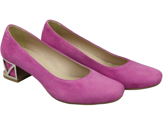 Comfortable Women's Shoes Pumps with Decorative Heel Natural Suede Leather 219 From ElitaBut