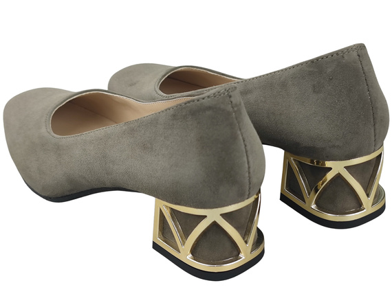 Comfortable Women's Shoes Pumps with Decorative Heel Natural Suede Leather 219 From ElitaBut