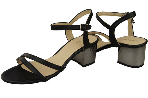 Obuwie Damskie Czarne Skóra Naturalna 197 Sandały Zmysłowo Odsłaniające Stopę ElitaBut