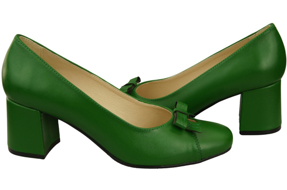 Women's Pumps with a Bow, Natural Leather and Low Heel 203 ElitaBut
