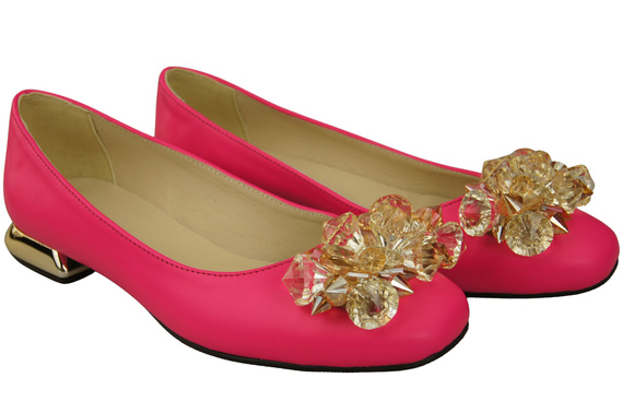 Women's Pumps with Crystals Flat Natural Leather 216 ElitaBut