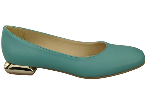 Flat Women's Shoes Pumps Decorative Heel Natural Leather 209 ElitaBut