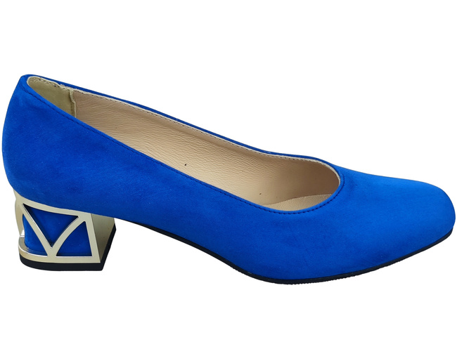 Comfortable Women's Shoes Pumps with Decorative Heel Natural Suede Leather 219 From ElitaBut