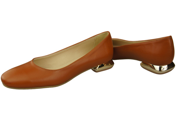 Flat Women's Shoes Pumps Decorative Heel Natural Leather 209 ElitaBut