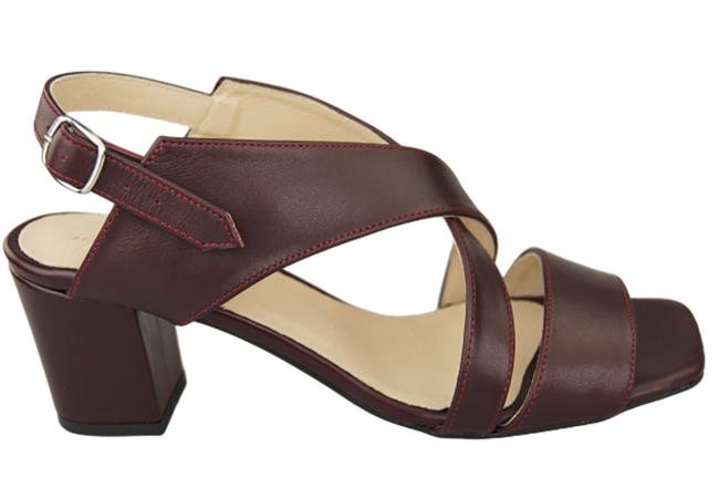 Obuwie Damskie Sandały Bordowe  Skóra Naturalna 149 ElitaBut