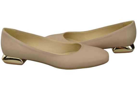 Flat Women's Shoes Pumps Decorative Heel Natural Leather 209 ElitaBut