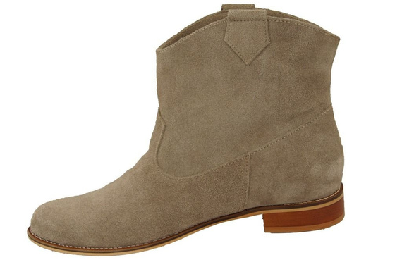 Obuwie Botki Damskie Wiosna / Jesień skóra naturalna welurowa Beżowe 132 L ElitaBut