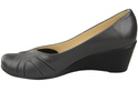 Women's Black Natural Leather Wedge Pumps 828 ElitaBut