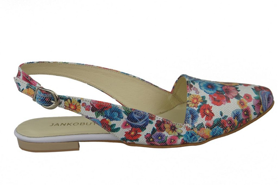 Obuwie Sandały Damskie Kwiatek 2 Skóra Naturalna 996 ElitaBut