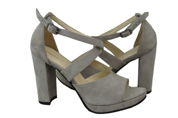 Obuwie Damskie Sandały Popiel skóra naturalna Zamszowa 114 ElitaBut