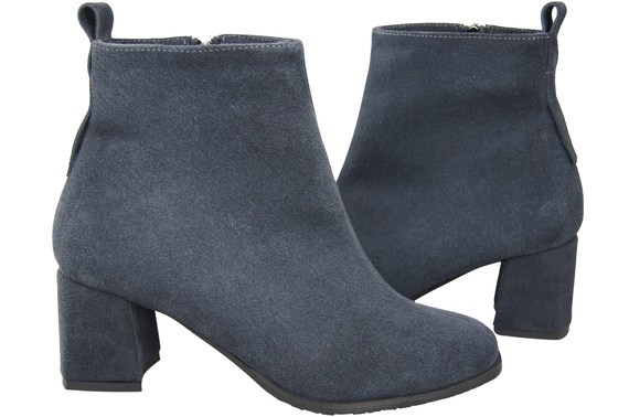 Women’s ankle boots in genuine suede leather, stable block heel, with zipper – 224 ElitaBut