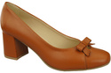 Women's Pumps with a Bow, Natural Leather and Low Heel 203 ElitaBut