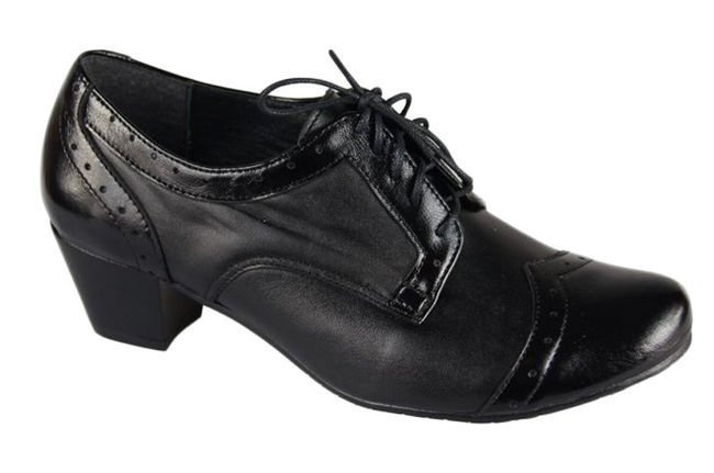 Obuwie Półbuty Damskie  skóra naturalna Czarne 550 ElitaBut